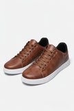 Men's casual lace-up trainers by FJØRNA with PU upper, designed for everyday comfort and versatile style.