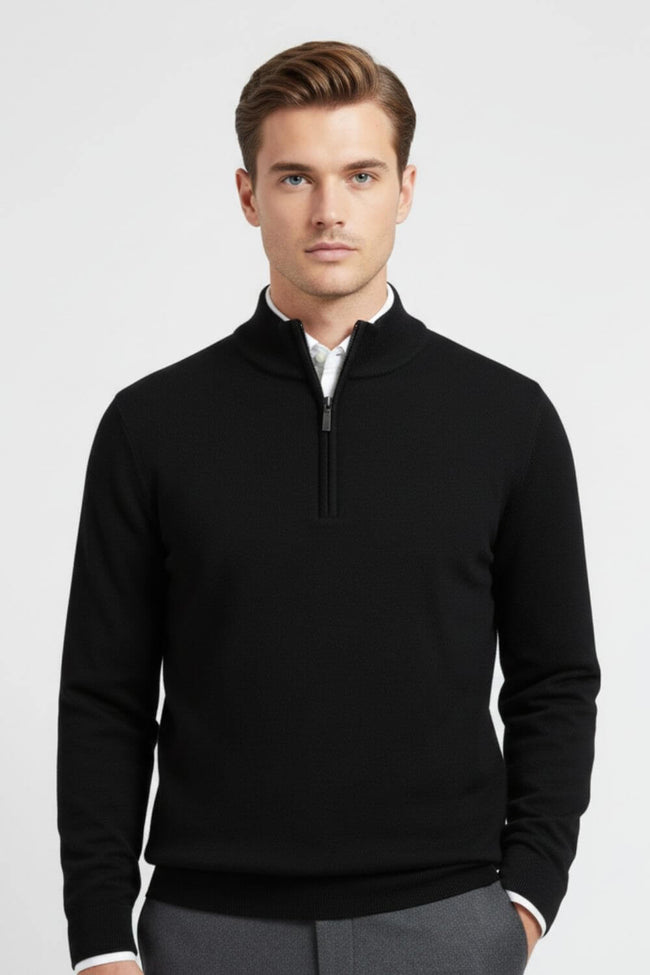 Men's Wool Half-Zip Jumper – Stylish Comfort in Knitwear - 1