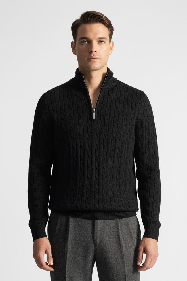 Men's Half-Zip Jumper – Stylish Wool Blend for Autumn Winter - 1