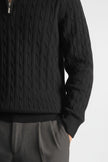 Men's Half-Zip Jumper – Stylish Wool Blend for Autumn Winter - 2