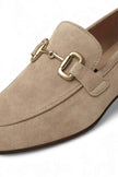 FJØRNA men's horsebit loafers in classic leather finish, stylish casual shoes with a sleek design and metal horsebit detail.