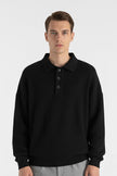 Men's Knitted Jumper – Relaxed Fit with Polo Collar - 1
