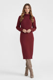 Women's Cozy Roll-Neck Sweater Dress – Elegant Knit in Multiple Tones - 9