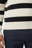 Men's Striped Half Zip Sweatshirt – Classic Knit Jumper in Viscose Blend - 6