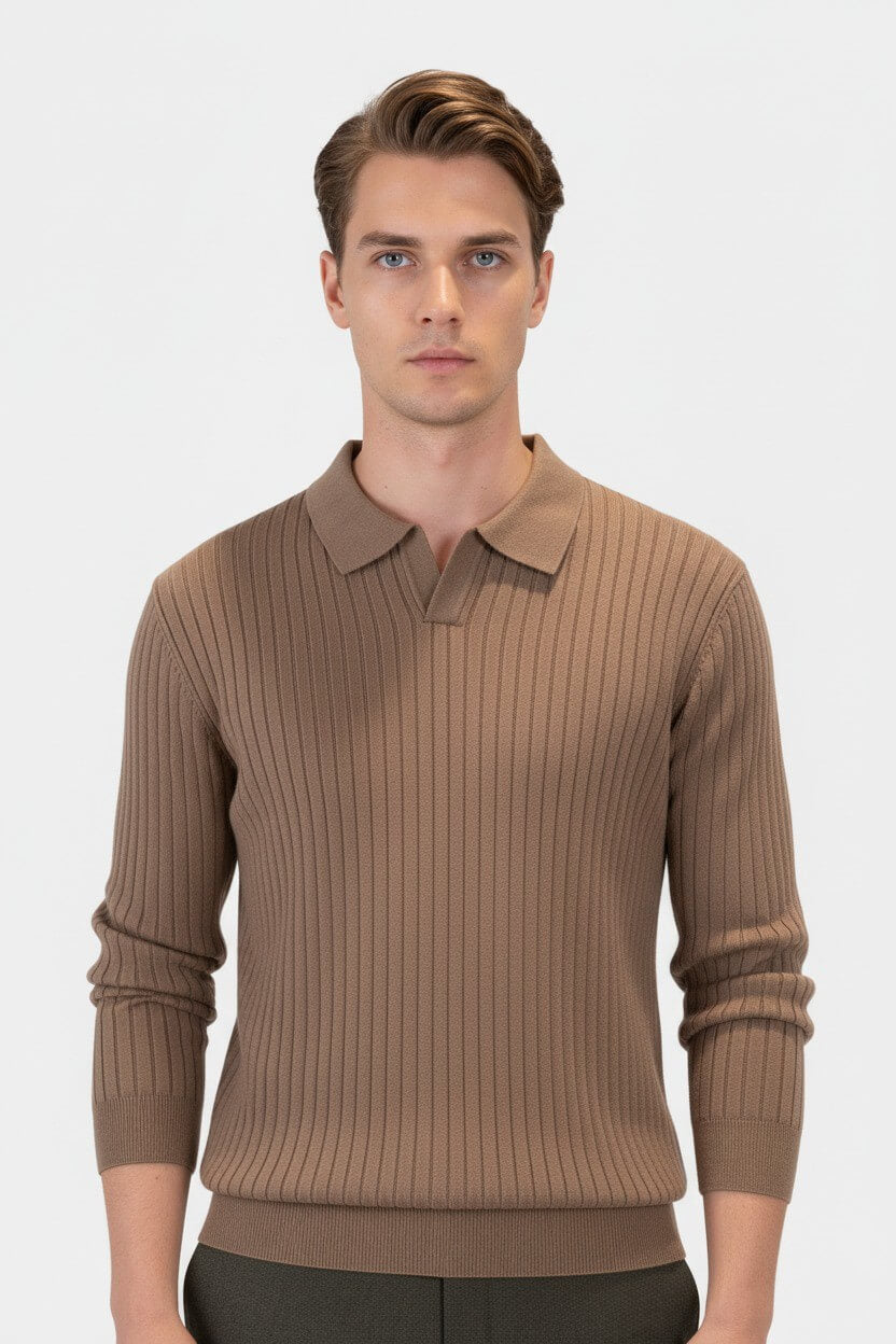 Men's V-Neck Jumper – Stylish Knitwear in Medium-Stretch Fabric - 14