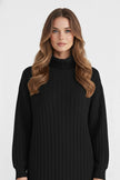 Women's Cozy Roll-Neck Sweater Dress – Elegant Knit in Multiple Tones - 4