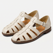 Men's leather closed toe fisherman sandals by FJØRNA, featuring sturdy straps and comfortable design, perfect for casual wear.
