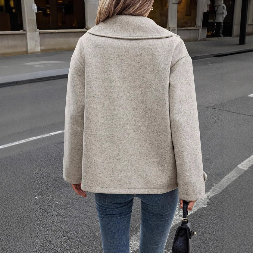 Loose Wool Coat Gray
