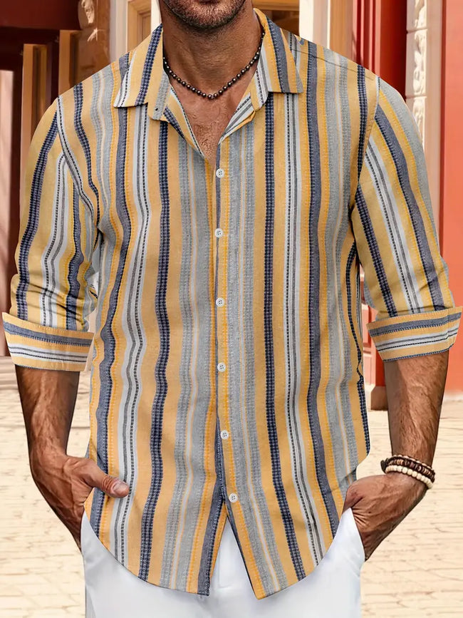 Noah | Men’s Linen Shirt White Size L Premium