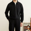 Lapel Sweater Black Melange - 2