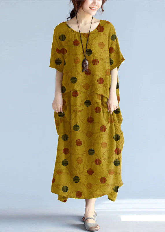 FJØRNA gray linen cotton maxi dress, casual wedding dress with relaxed fit and flowing fabric, perfect for summer events.