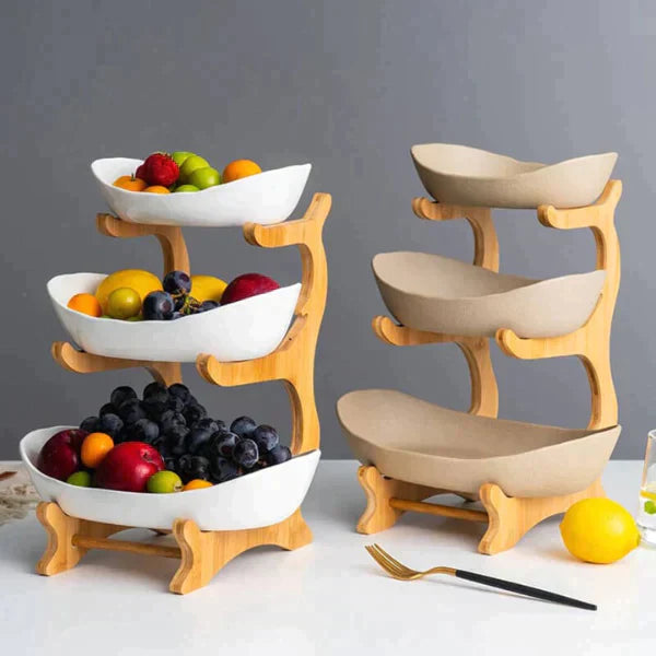 Elegant 3-Piece Fruit Stand Bowl Set