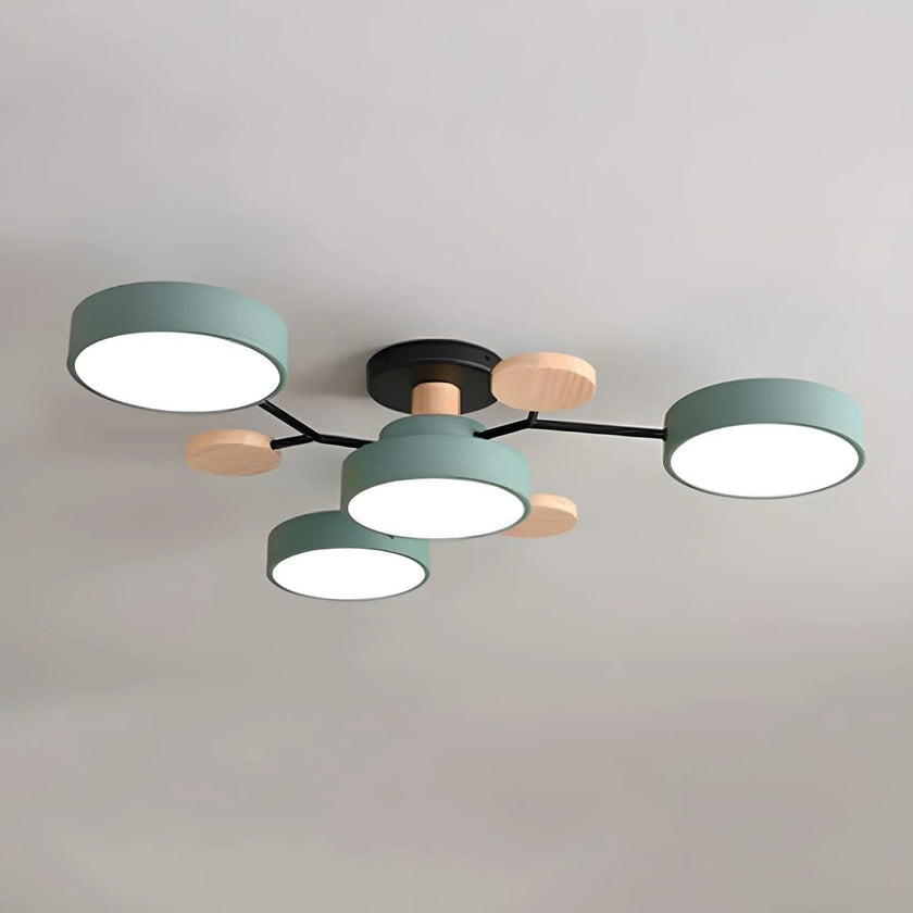 Semi-Flush Modern Halo LED Ceiling Light