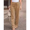 Women's lightweight summer trousers by FJØRNA featuring wide-leg fit, drawstring waist, and breathable fabric.