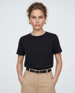 FJØRNA women's cotton T-shirt, casual tops with short sleeves and round neckline, soft and comfortable for everyday wear