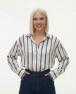 FJØRNA satin blouse for women, stylish and elegant women’s top with smooth satin fabric and modern design.