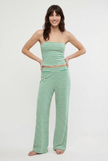 FJØRNA women's knit wide-leg trousers from co-ord set, featuring relaxed fit, soft knit fabric, and stylish wide silhouette.