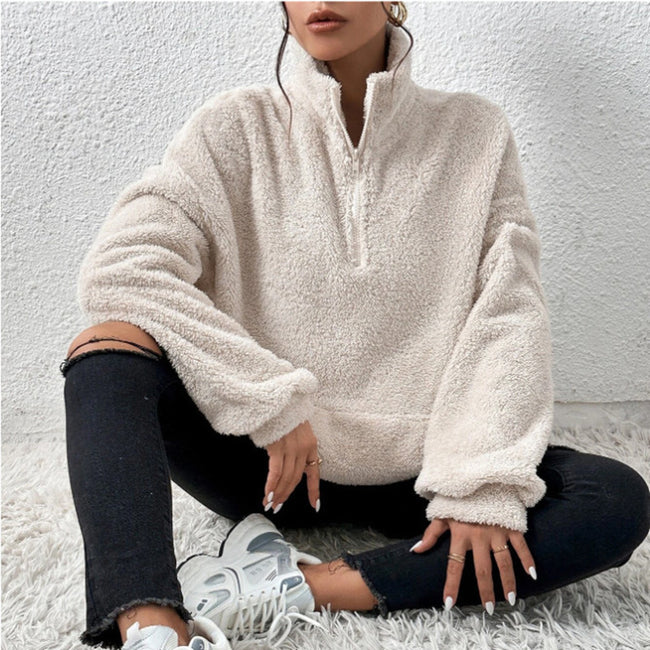 Plush Stand Collar Sweater