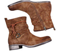 Stylish Brown Ankle Boots Buckle - 5