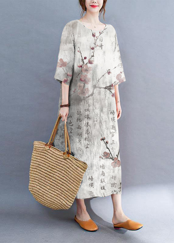 FJØRNA modern color block white O-neck dress with long sleeves, stylish and casual for versatile wardrobe wear.