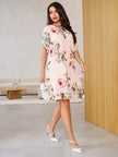 FJØRNA Violeta Elegante white dress made of flowing gasa fabric, featuring a stylish and feminine dress design.