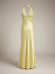 Elegant women's maxi dress by FJØRNA featuring a fitted halter neck, perfect for formal summer occasions.