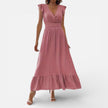 FJØRNA women's sleeveless maxi dress with flowy fit and timeless style, shown in a natural fabric and elegant design.