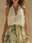 FJØRNA Lysandra white dress from the elegant fluid dress collection, featuring a stylish and sophisticated design.