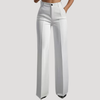 FJØRNA lightweight summer high waist wide leg breathable women's pants displayed on a model, showcasing relaxed fit and flowy fabric.