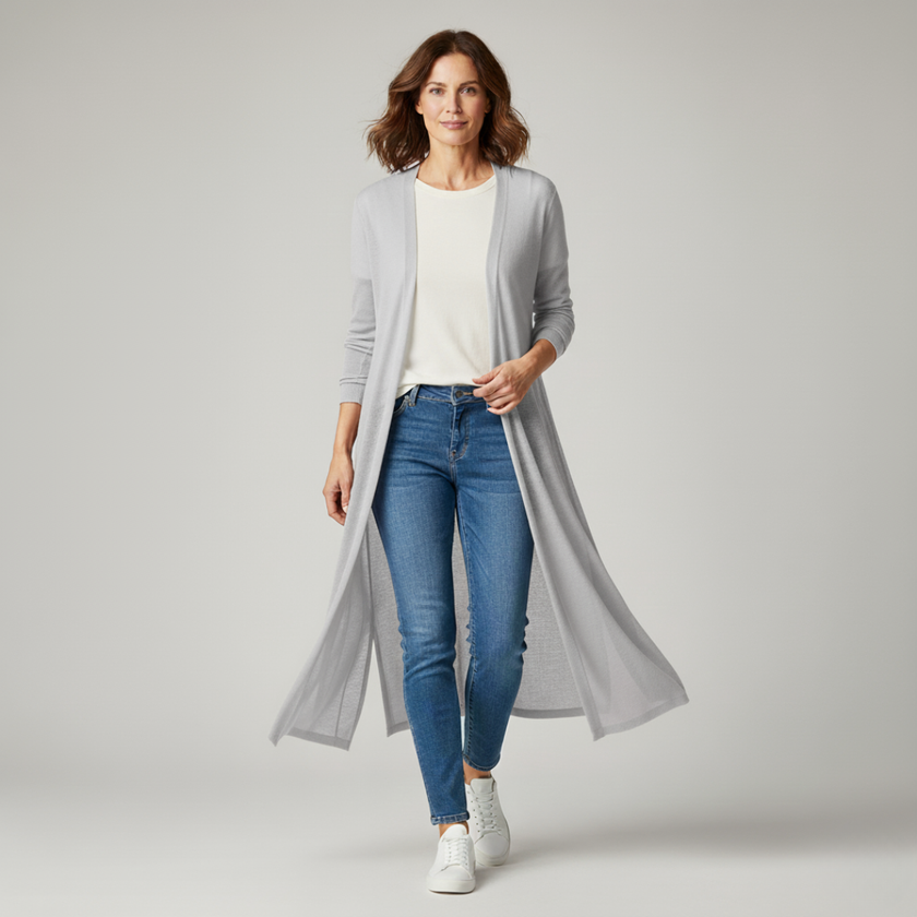 Cozy Knit Cardigan Sweater White