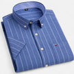 Men's FJØRNA Oxford cotton short sleeve button-up shirt, light blue with a classic collar and front button closure.