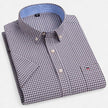 Men's FJØRNA Oxford cotton short sleeve button-up shirt, lightweight and casual for warm weather, with a classic collar and button front.
