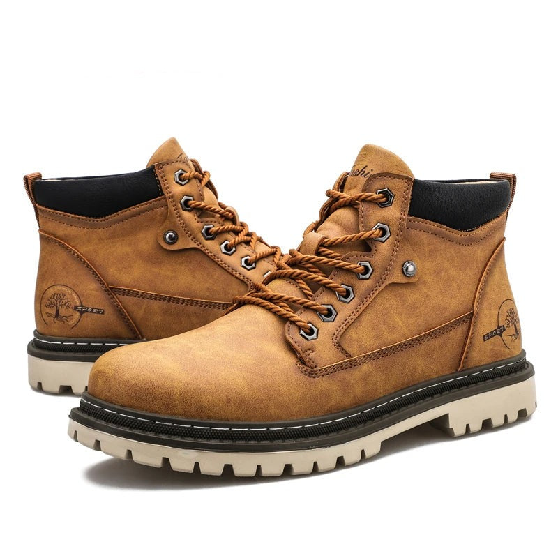 Casual Lace-Up Boots Brown Size 38-47 - 4