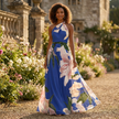 FJØRNA women's casual summer maxi dress with an asymmetric neckline, regular fit, suitable for casual wear or summer occasions