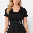 FJØRNA women's V-neck wrap dress with high waist, ideal for formal occasions and wedding guest attire, in a summer style.