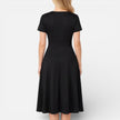 Women's V neck wrap dress by FJØRNA featuring high waist design, perfect for formal weddings and summer occasions.