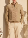Men’s Knitted Long Sleeve Zipper Sweater