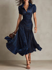 Satin Bodycon Midi Dress | Evening Dress