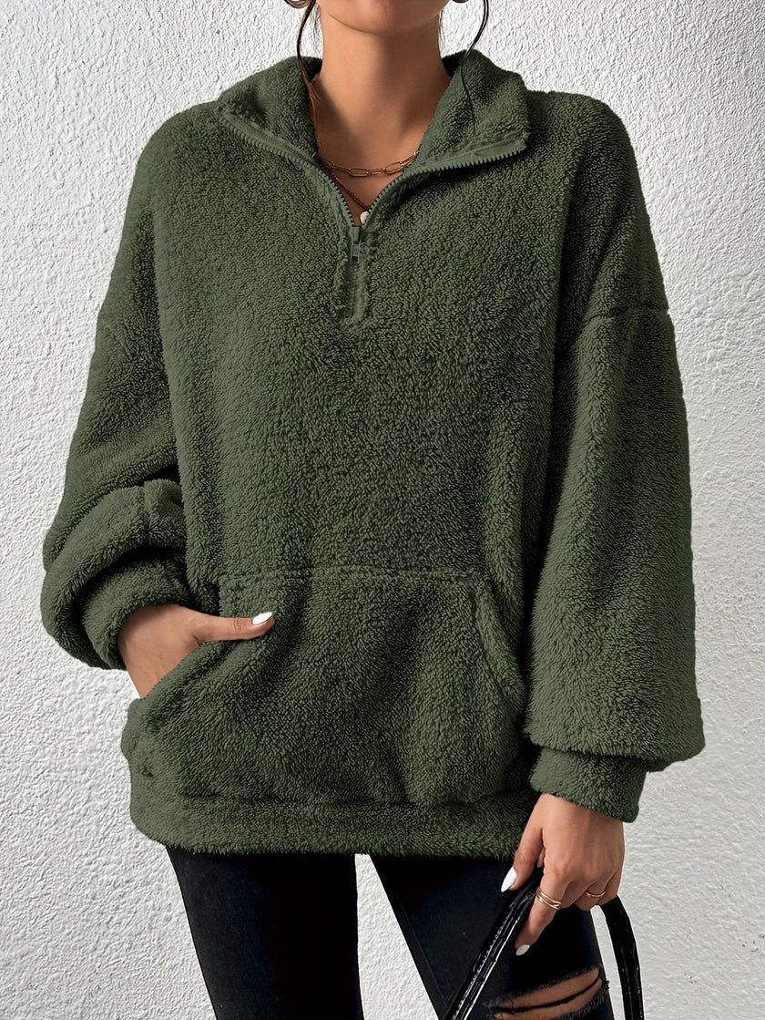 Plush Stand Collar Sweater