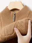 Men’s Knitted Long Sleeve Zipper Sweater