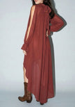 Halter Neckline Sleeveless Asymmetric Women's Maxi Dress