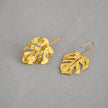 Granulated Frosted Earrings with Vintage Gold Leaf Accents