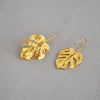 Granulated Frosted Earrings with Vintage Gold Leaf Accents