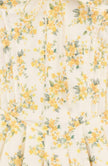 Yellow Emily Floral V-neck Corset Mini Dress by FJØRNA, featuring a fitted waist and delicate floral pattern.