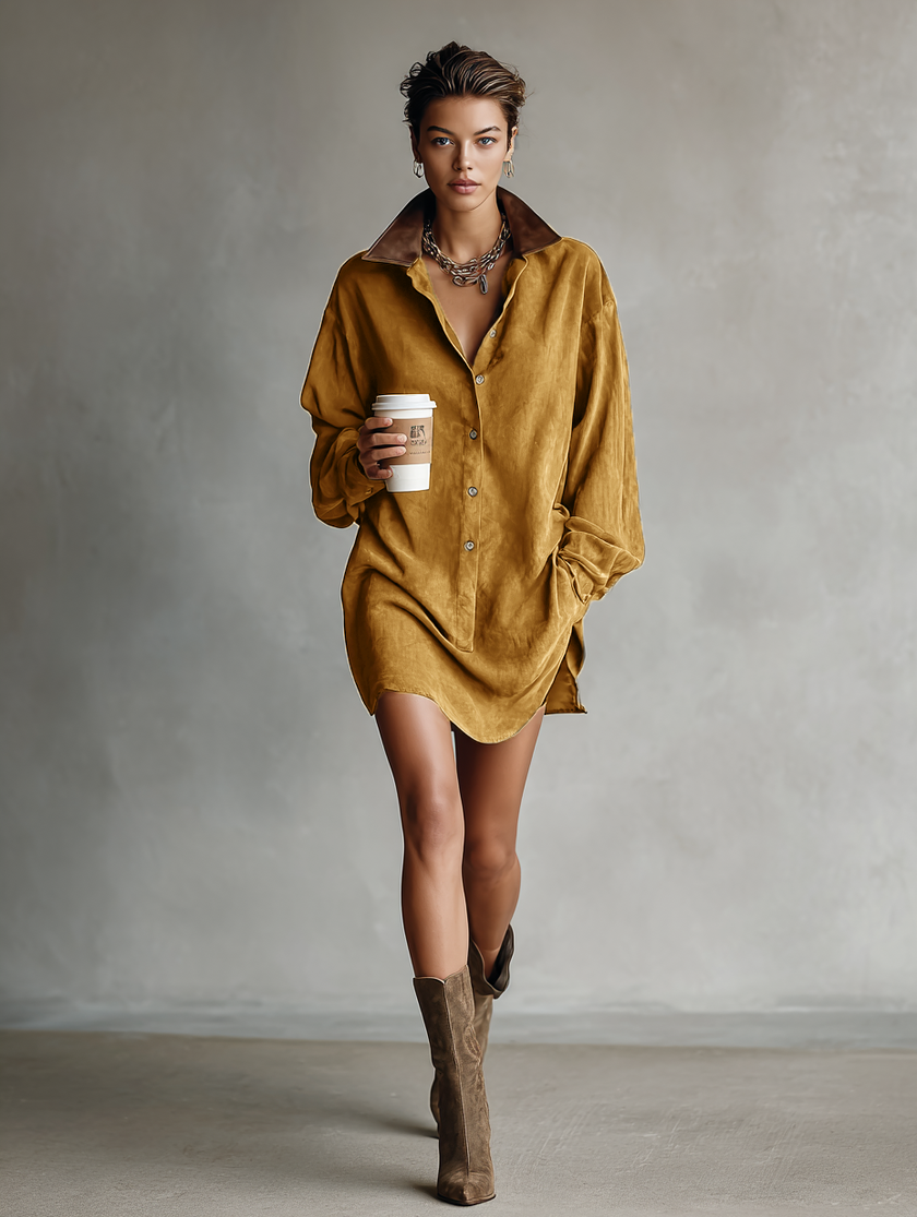 Suede Mini Dress For Women