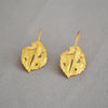Granulated Frosted Earrings with Vintage Gold Leaf Accents