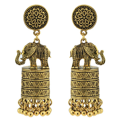 Retro Elephant Tassel Earrings