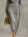 Grey Waffle Long Sleeve Maxi Dress | Casual Dress