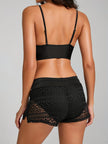 Women's boho beach shorts with elastic waistband by FJØRNA, featuring flowy fabric and casual summer style.