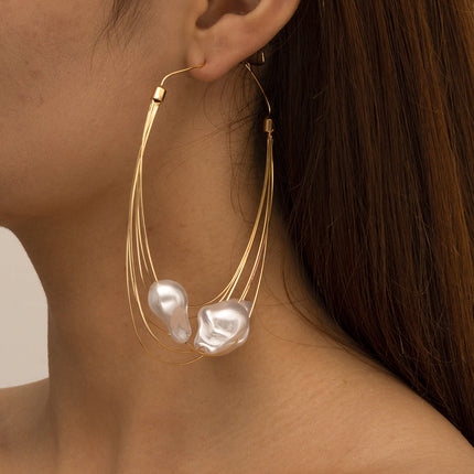 Handcrafted Baroque Pearl and Copper Earrings